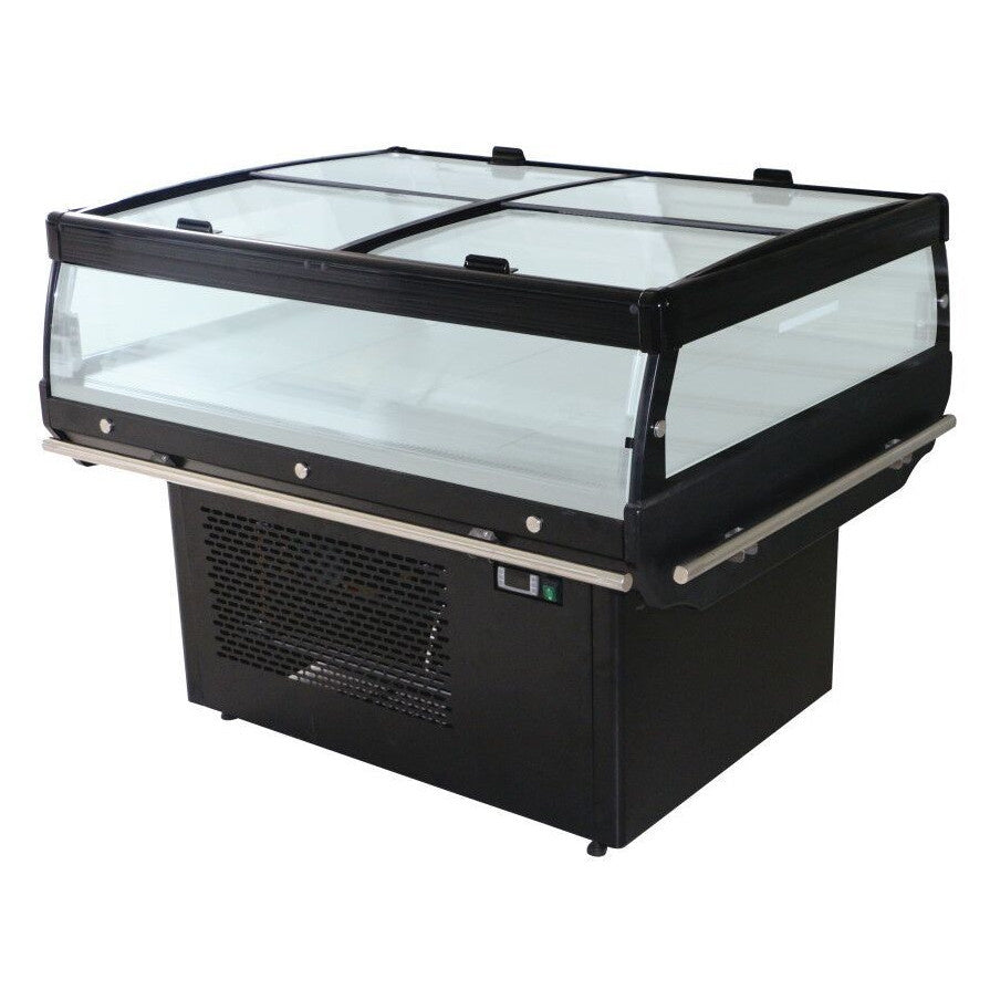 Combisteel Koeleiland | Zwart | 190L | Schuifdeksels | +2°C/+6°C | Geforceerd | 1370x1080x935(h)mm | 7090.0025