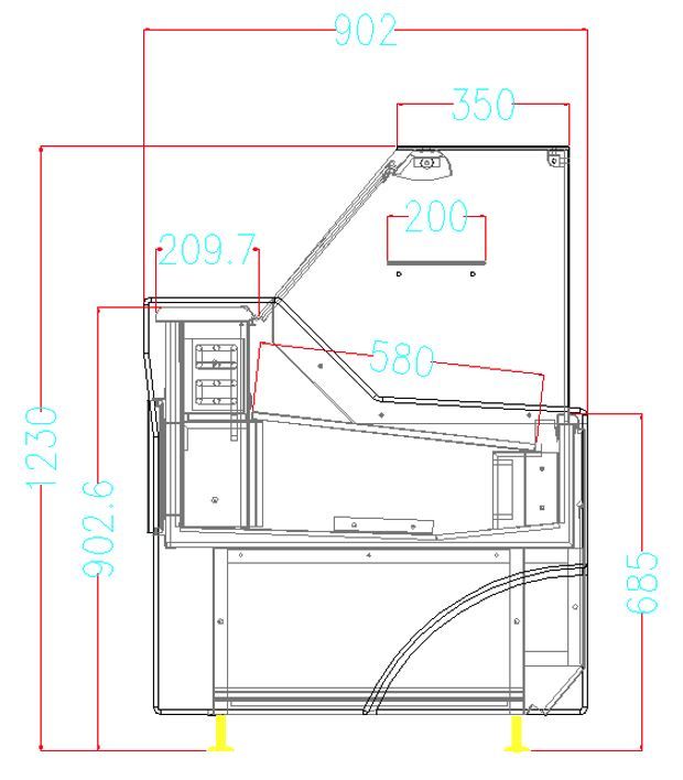 Combisteel Koelvitrine Wesley 1.3 | rechthoekig | (H)1230x(B)1340x(D)902mm | 7090.0085