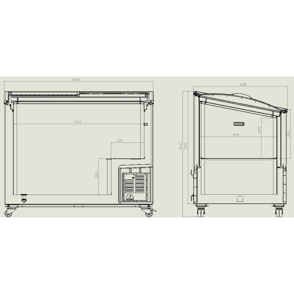 Combisteel vrieskist 297L | -18°C /-24°C| Statisch | schuifdeksel | 1043x659x879(h)mm | 7151.1005