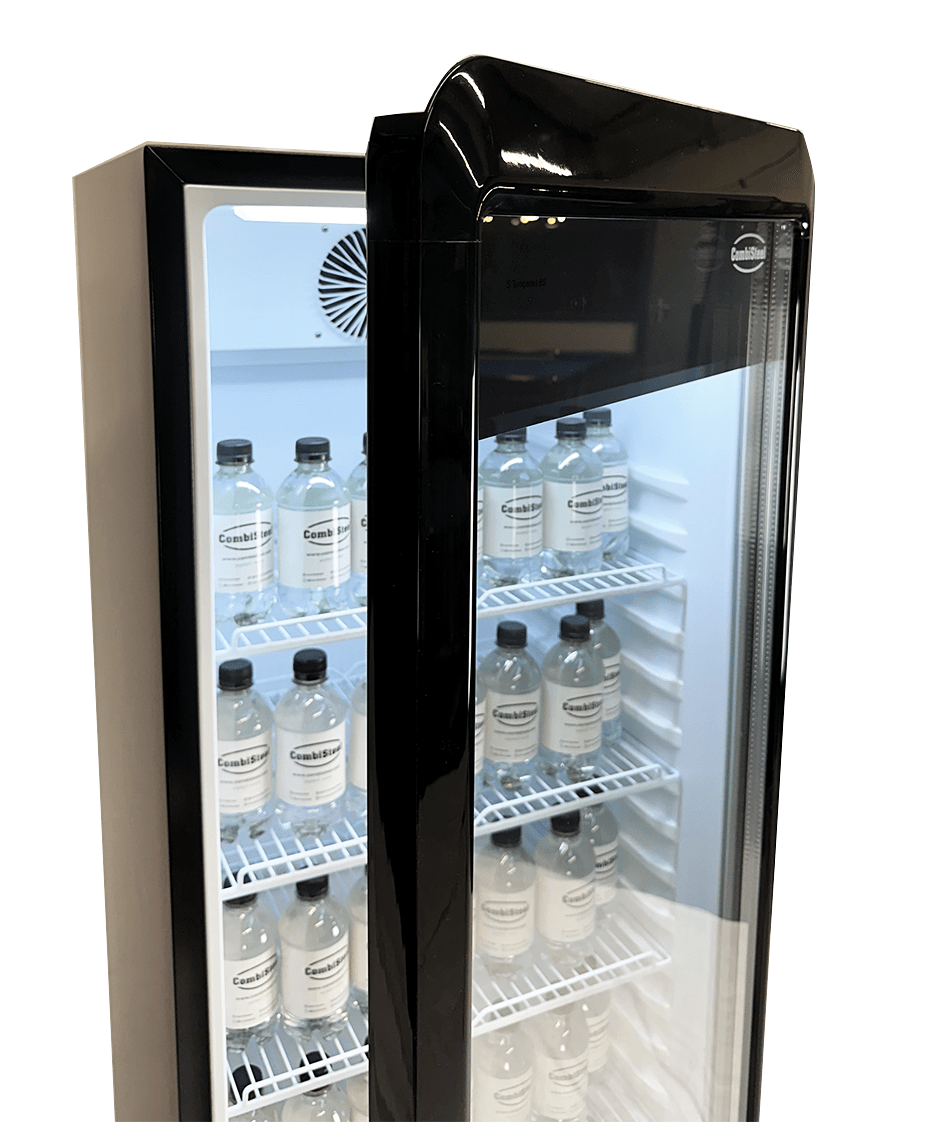 Glasdeur Koelkast | 280L | Zwart | +1°C/+10°C | Geforceerd | Wielen | 540x560x1725(h)mm