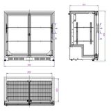 Barkoeler | 2 Schuifdeuren | Zwart | 198L | 0°C/+10°C | Statisch + Ventilator | 900x520x850(h)mm