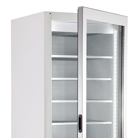 Combisteel Glasdeur Vrieskast Wit | 353L | 1 Deuren | 0°C/-18°C | Statisch | 520x740x1935(h)mm | 7295.0070