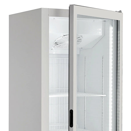 Combisteel Glasdeur Vrieskast Wit | 353L | 1 Deuren | -16°C/-18°C | Geforceerd | 520x740x1935(h)mm | 7295.0075