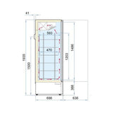 Combisteel Glasdeur Vrieskast Wit | 353L | 1 Deuren | -16°C/-18°C | Geforceerd | 520x740x1935(h)mm | 7295.0075