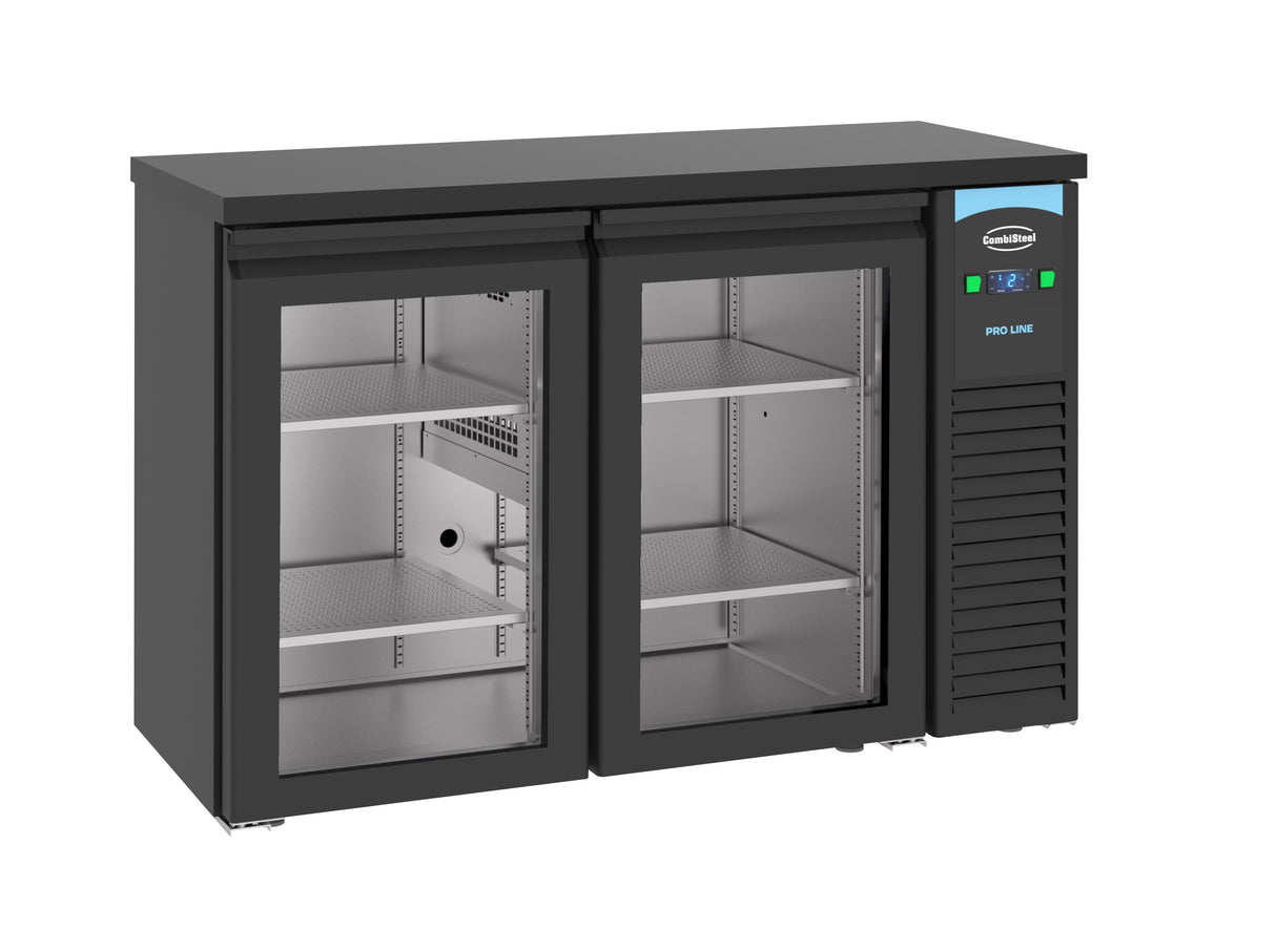 Barkoeler Pro-Line 320L | Zwart | 2 Glasdeuren | -2°C/+8°C | Geforceerd | 1380x550x950(h)mm