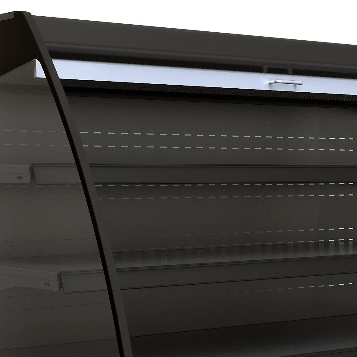 Combisteel Wandkoeling zwart met nachtafdekking | 3 schappen | +2°C/+4°C | Geforceerd | 1935x665x1500(h)mm | 7350.0015