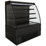 Combisteel Wandkoeling zwart met nachtafdekking | 3 schappen | +2°C/+4°C | Geforceerd | 1310x665x1500(h)mm | 7350.0005