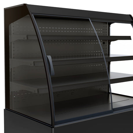 Combisteel Wandkoeling zwart met nachtafdekking | Schuifdeuren | 3 schappen | +2°C/+4°C | Geforceerd | 1510x665x1500(h)mm | 7350.0025