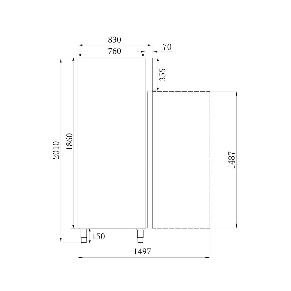 Combisteel Horeca Koelkast | RVS | 650L | -2°C/+8°C | Geforceerd | 740x830x2010(h)mm | 7450.0072