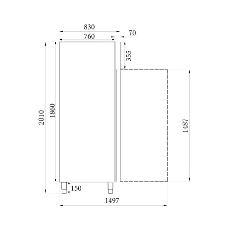 Combisteel RVS Vrieskast | 1410L | -18°C/-22°C | Geforceerd | 1480x830x2010(h)mm | 7450.0078