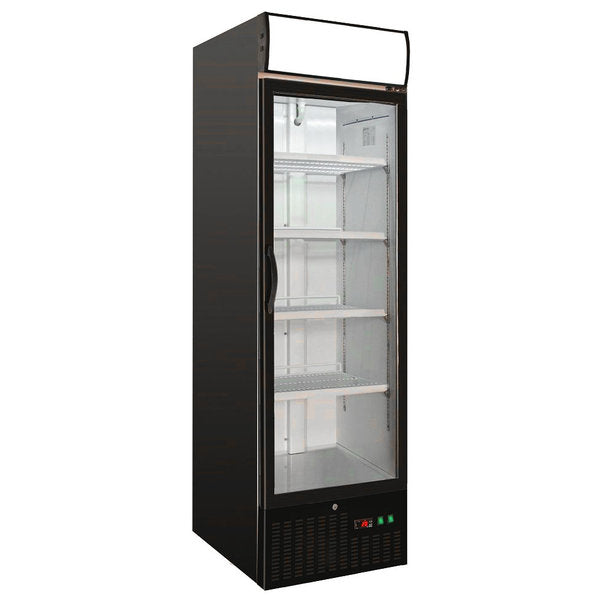 Combisteel Glasdeur Koelkast Zwart | 460L | +2°C/+8°C | Geforceerd | 680x700x1990(h)mm | 7450.0130