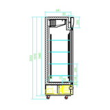 Combisteel Glasdeur Koelkast Zwart | 460L | +2°C/+8°C | Geforceerd | 680x700x1990(h)mm | 7450.0130