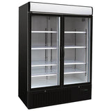 Combisteel Glasdeur Koelkast Zwart | 1079L | 2 Deuren | +2°C/+8°C | Geforceerd | 1370x700x1990(h)mm | 7450.0140