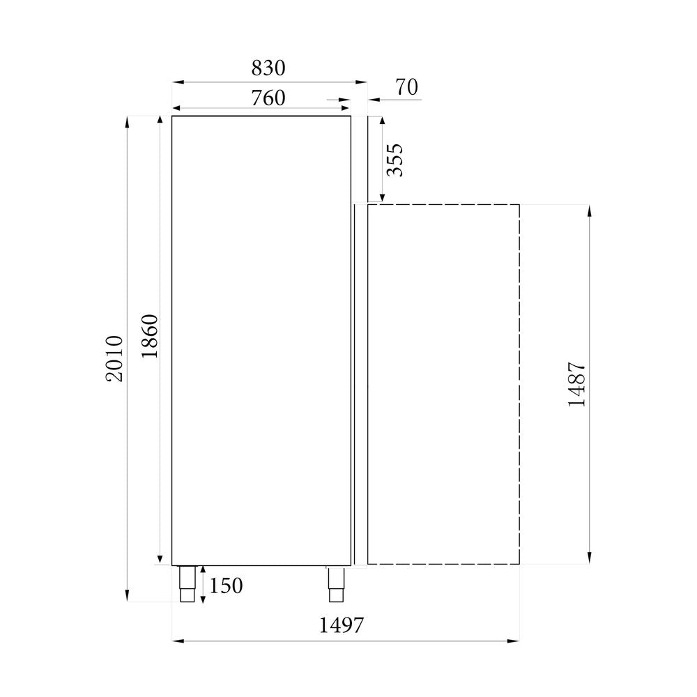 Combisteel RVS Glasdeur Vrieskast | 597L | 1 Deur | -18°C/-22°C | Geforceerd | 740x830x2010(h)mm | 7450.0150