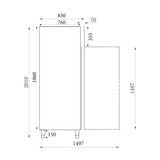 Combisteel RVS Glasdeur Vrieskast | 597L | 1 Deur | -18°C/-22°C | Geforceerd | 740x830x2010(h)mm | 7450.0150