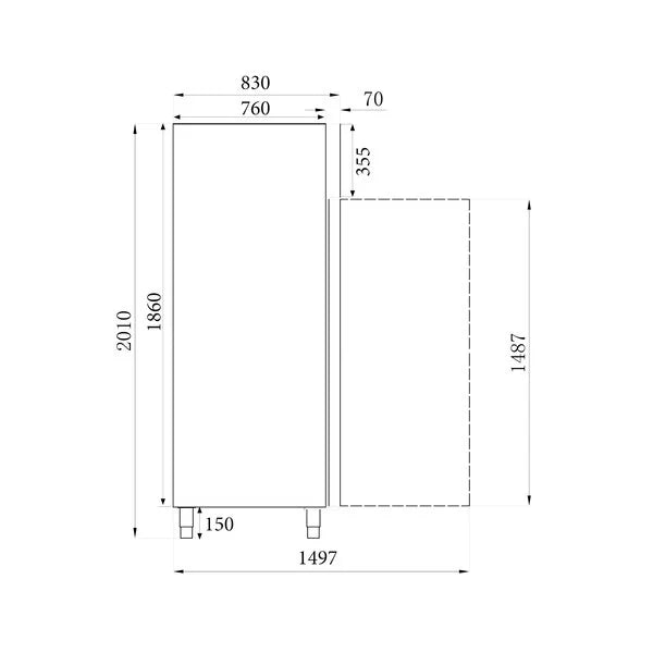 Combisteel Horeca Koelkast | RVS | 597L | Glasdeur | +2°C/+8°C | Geforceerd | 740x830x2010(h)mm | 7450.0152