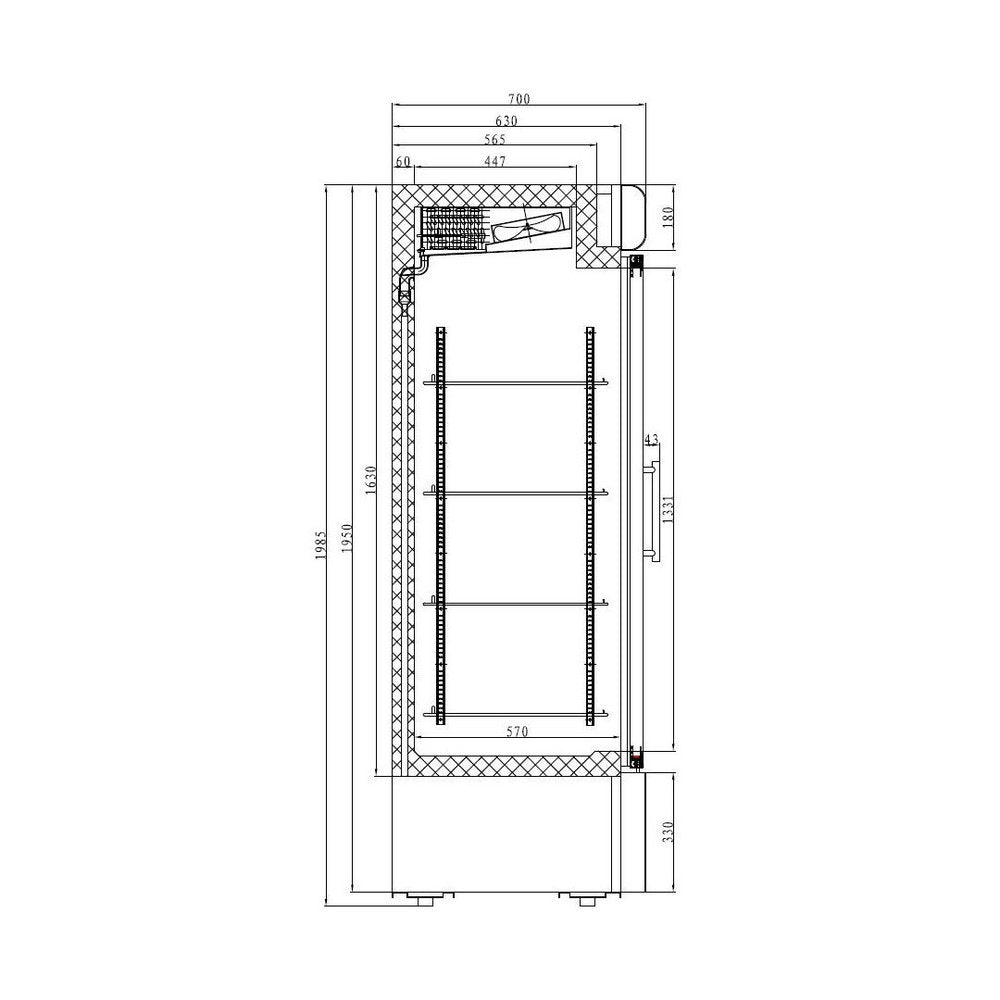 Combisteel Glasdeur Vrieskast| Wit | 1000L | 2 Deuren | -18°C/-24°C | Geforceerd | 1370x720x1990(h)mm | 7450.0157