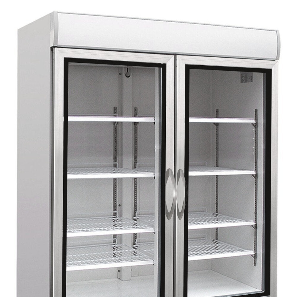 Combisteel Glasdeur Vrieskast | Wit | 1100L | 2 deuren | -18°C/-24°C | Statisch | 1370x700x1990(h)mm | 7450.0167