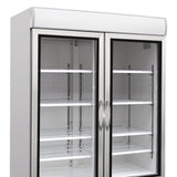 Combisteel Glasdeur Vrieskast | Wit | 1100L | 2 deuren | -18°C/-24°C | Statisch | 1370x700x1990(h)mm | 7450.0167