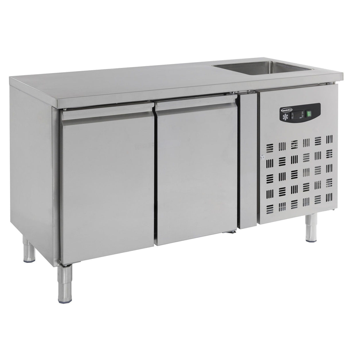 Combisteel Koelwerkbank | Spoelbak | 2 Deuren | -2°C/+8°C | Geforceerd | 1510x700x860(h)mm | 7450.0210