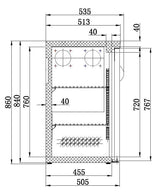 Combisteel Barkoeler | 2 Glasdeuren | Zwart | 350L | +2°C/+8°C | Geforceerd | 1462x535x860(h)mm | 7450.0335