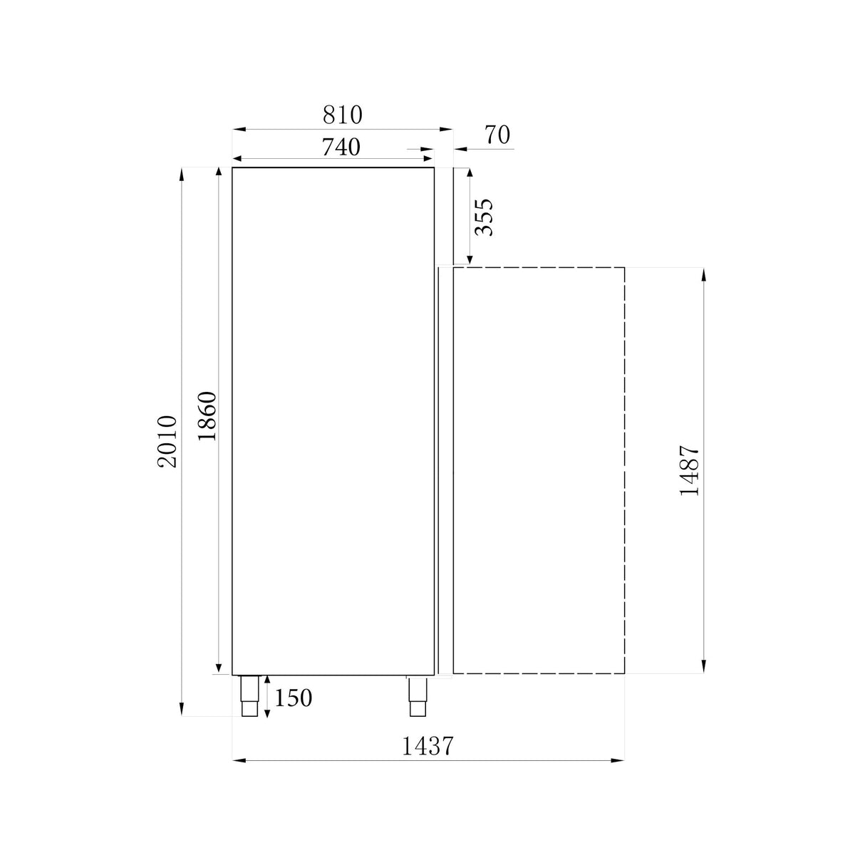 Combisteel Horeca Koelkast | RVS | 600L | -2°C/+8°C | Statisch + Ventilator | 680x810x2010(h)mm | 7450.0400