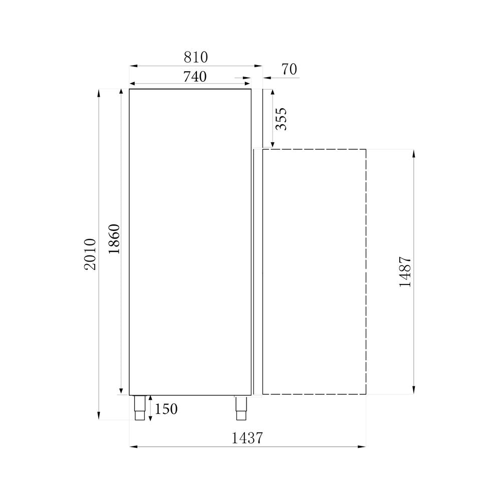 Combisteel Horeca Koelkast | RVS | 1200L | -2°C/+8°C | Statisch + Ventilator | 1340x810x2010(h)mm | 7450.0405
