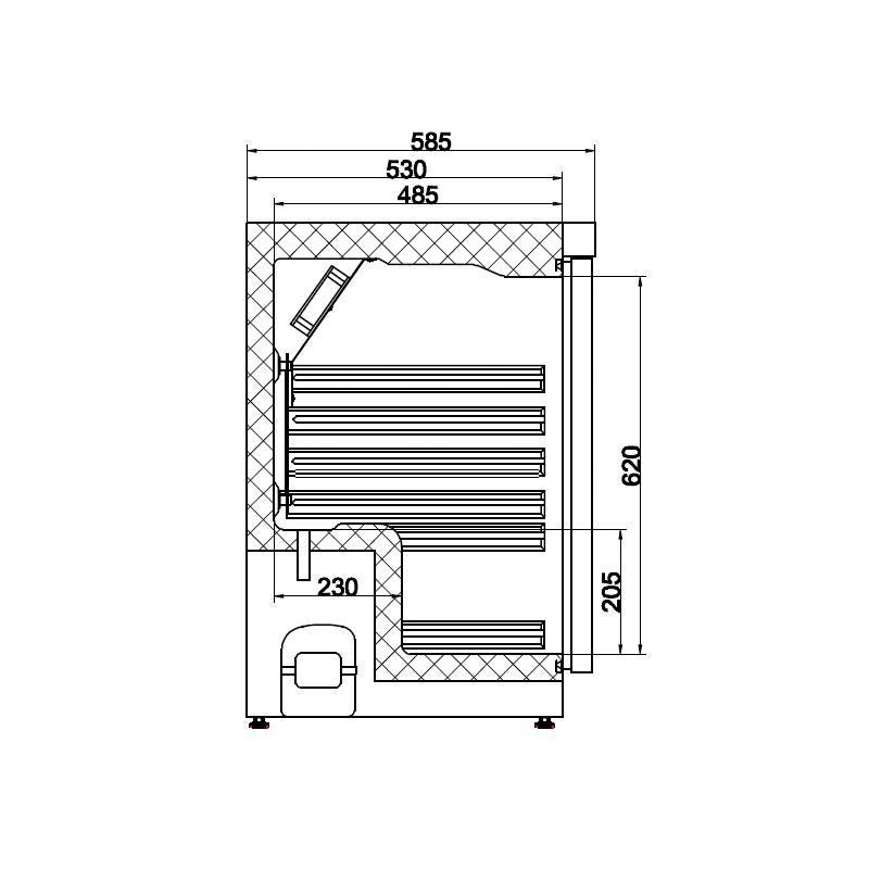 Combisteel Koelkast | Energiezuinig | Wit | 130L | +2°C/+8°C | Statisch + Ventilator | 600x585x855(h)mm | 7450.0551