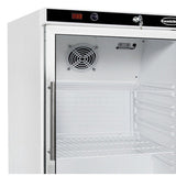 Combisteel Glasdeur Koelkast Wit | 130L | 1 Glasdeur | +2°C/+8°C | Statisch + Ventilator | 600x585x855(h)mm | 7450.0552