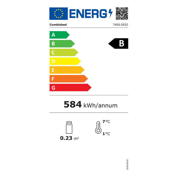 Combisteel Glasdeur Koelkast Wit | 130L | 1 Glasdeur | +2°C/+8°C | Statisch + Ventilator | 600x585x855(h)mm | 7450.0552