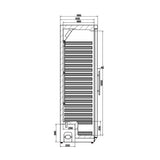Combisteel Glasdeur Koelkast | ENERGY LINE | 350L | Wit | +2°C/+8°C | Statisch + Ventilator | 600x585x1855(h)mm | 7450.0557