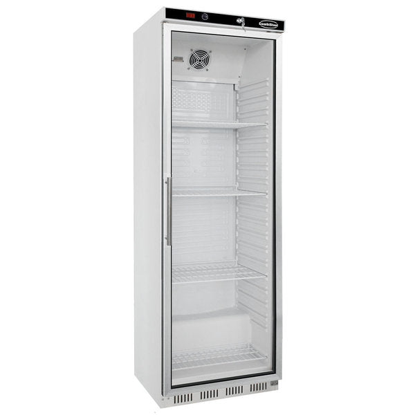 Combisteel Glasdeur Koelkast | ENERGY LINE | 350L | Wit | +2°C/+8°C | Statisch + Ventilator | 600x585x1855(h)mm | 7450.0557