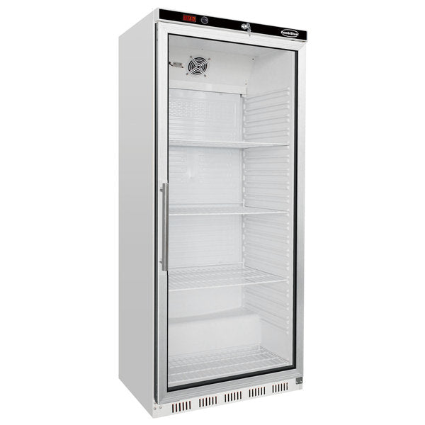 Combisteel Glasdeur Koelkast Wit | 570L | 1 Glasdeur | +2°C/+8°C | Statisch met ventilator | 777x695x1895(h)mm | 7450.0562
