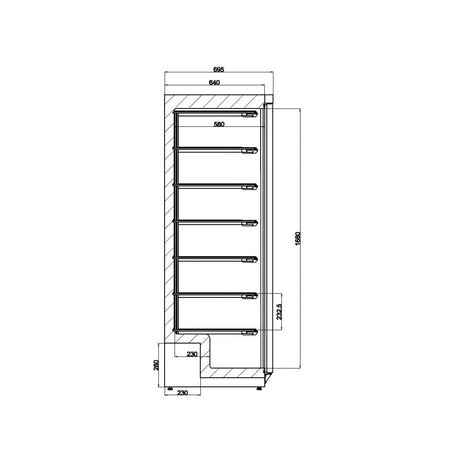 Combisteel Vrieskast | Wit | 640L | -18°C/-22°C | Statisch | 775x695x1885(h)mm | 7450.0576