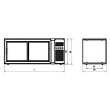 Combisteel Gebaksvitrine | 150L | RVS | +3°C/+8°C | 2 Schappen | 1110x510x550(h)mm | 7450.0600