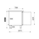 Combisteel Koelwerkbank | Laag Model | 317L | 3 Deuren | +2°C/+8°C | Geforceerd | 1795x700x650(h)mm | 7450.0760