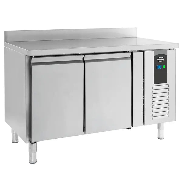 Combisteel Koelwerkbank | STANDARD LINE | 314L | 2 Deuren (1/1 GN) | +2°C/+8°C | Geforceerd | Achteropstand | 1360x700x850/950(h)mm | 7450.0780