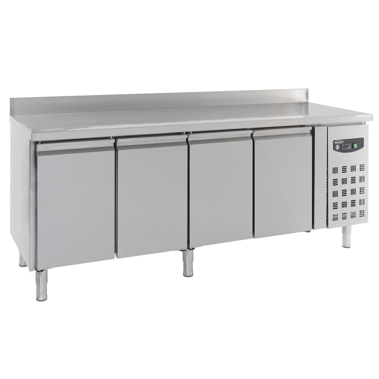 Combisteel Koelwerkbank | Opstaande Rand | 616L | 4 Deuren | +2°C/+8°C | Geforceerd | 2230x700x850/950(h)mm | 7450.0784