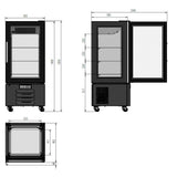 Combisteel Gebaksvitrine | 280L | Zwart | +2°C/+8°C | Geforceerd | 5 Schappen | 650x650x1500(h)mm | 7450.0840