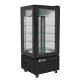 Combisteel Gebaksvitrine | 280L | Zwart | +2°C/+8°C | Geforceerd | 5 Schappen | 650x650x1500(h)mm | 7450.0840