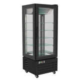 Combisteel Gebaksvitrine | 400L | Zwart | +2°C/+8°C | Geforceerd | 6 Schappen | 650x650x1950(h)mm | 7450.0845