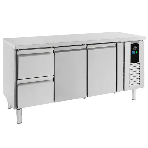 Combisteel Koelwerkbank | ENERGY LINE | 291L | 2 deuren 2 laden | +2°C/+8°C | Geforceerd | 1795x700x860(h)mm | 7450.5020