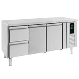 Combisteel Koelwerkbank | ENERGY LINE | 291L | 2 deuren 2 laden | +2°C/+8°C | Geforceerd | 1795x700x860(h)mm | 7450.5020