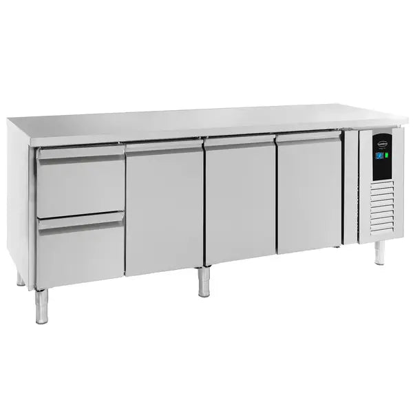 Combisteel Koelwerkbank | ENERGY LINE | 393L | 3 deuren 2 laden | +2°C/+8°C | Geforceerd | 2230x700x860(h)mm | 7450.5025