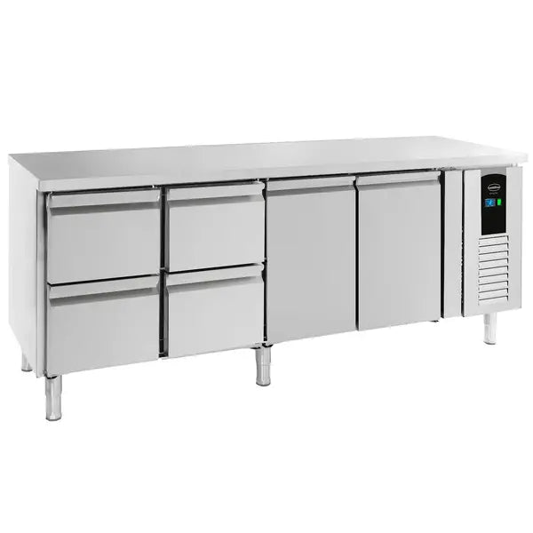 Combisteel Koelwerkbank | Energy Line | 393L | 2 deuren 4 laden | +2°C/+8°C | Geforceerd | 2230x700x860(h)mm | 7450.5035