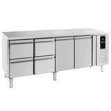 Combisteel Koelwerkbank | Energy Line | 393L | 2 deuren 4 laden | +2°C/+8°C | Geforceerd | 2230x700x860(h)mm | 7450.5035