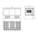 Combisteel Koelwerkbank | ENERGY LINE | 400L | 3 Deuren | +2°C/+8°C | Geforceerd | 1368x700x870(h)mm | 7450.5115