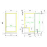 Combisteel Barkoeler | 1 Glasdeur | Zwart | 98L | +2°C/+10°C | Geforceerd | 500x500x900(h)mm | 7450.1300