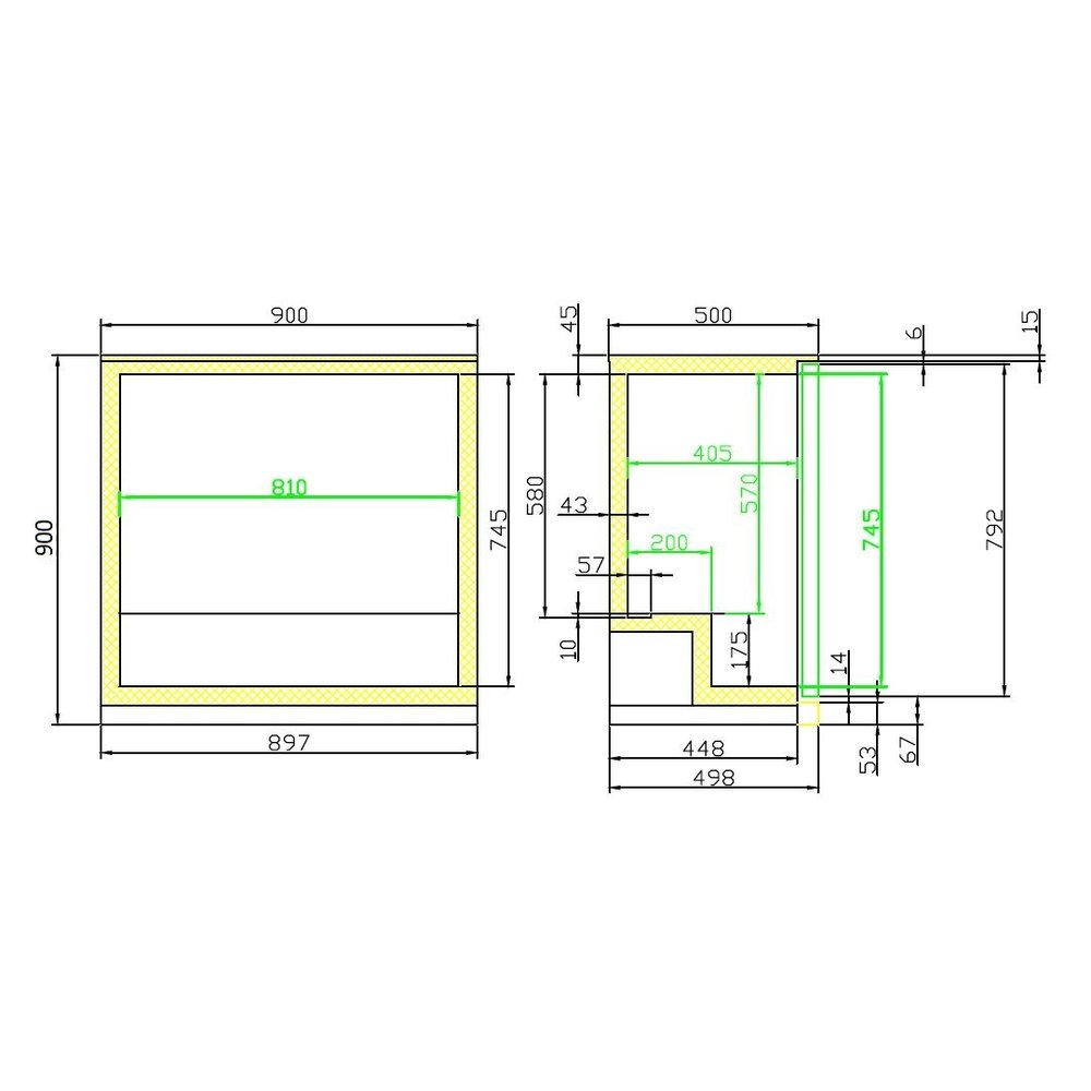 Combisteel Barkoeler | 2 Glasdeuren | Zwart | 198L | +2°C/+10°C | Geforceerd | 900x500x900(h)mm | 7450.1305