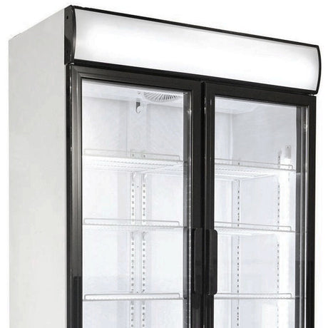 Combisteel Glasdeur Koelkast Zwart/Wit | 750L | 2 Deuren | +2°C/+10°C | Geforceerd | 1120x610x1965(h)mm | 7455.1390